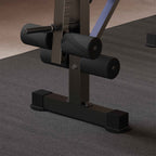 Multipurpose Bench with Barbell Support and Adjustable Backrest, Steel and Plastic, 175x139x127 cm, Black and Blue