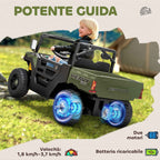 AIYAPLAY 12V Electric Ride-On Toy Car for Kids with Remote Control, Suspension, Trunk, and Music, Ages 3-8, Green