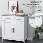 Kleankin Bathroom cabinet with 2 doors, 2 drawers and adjustable shelf, in MDF, 68x33x76cm - Borgè