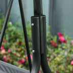 3-Seater Swing with Tilting Canopy and Cushions, in Steel and Polyester, 172x110x153 cm, Grey