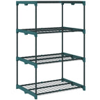 Outsunny 4-Tier Open Plant Stand in Steel and Plastic, 67x49x105 cm, Dark Green