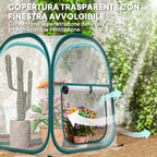 Mini Pop Up Greenhouse with Plastic Cover, Roller Window and Bag, 70x70x80 cm, Transparent