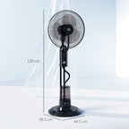 Adjustable Misting Fan 3 Speeds and 3 Modes, 75° Oscillation, Remote Control, Black