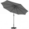 Outsunny 3x3m Tilting Round Umbrella with Crank Handle, Metal and Polyester, Dark Grey