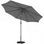 Outsunny 3x3m Tilting Round Umbrella with Crank Handle, Metal and Polyester, Dark Grey
