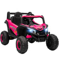AIYAPLAY Kids Electric Ride-On UTV 12V with Seat Belt, Remote Control, Suspension, USB, 3-7 km/h, 3-5 Years, Pink