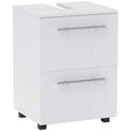 HOMCOM Bathroom Vanity Unit with Drawer and Cabinet, Wooden, 41.5x35.5x59 cm, White