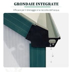 Garden Greenhouse in Polycarbonate, Metal and Aluminum, Anti-UV and Windproof, 190x253x199cm, Green