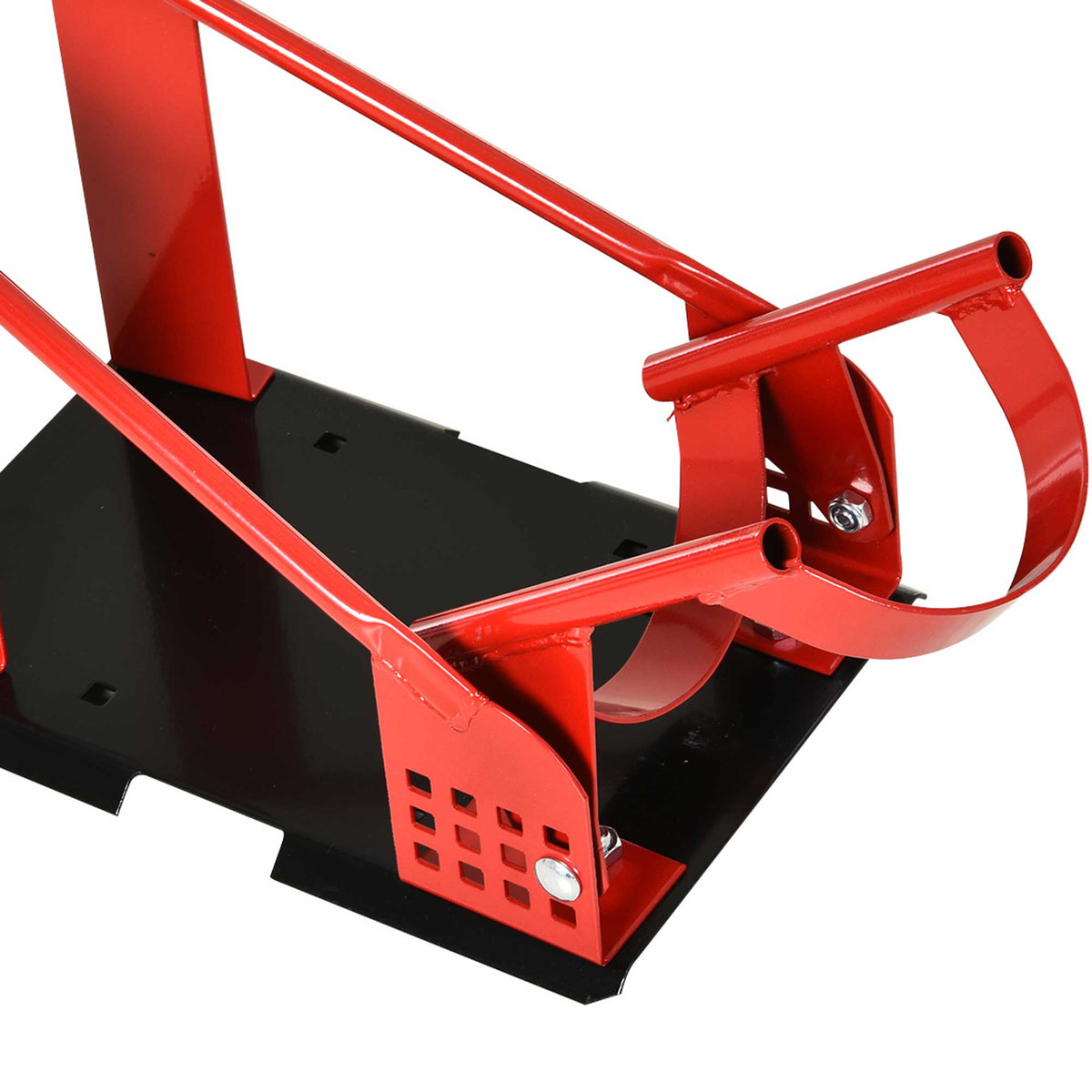 HOMCOM Metal Front Motorcycle Lift Stand for up to 450kg with Pre-Drilled Sections, 27.5x51-69x34 cm