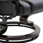 Relaxing Chair with Ottoman, Footrest and Massage Function, 145° Reclining and 360° Swivel, Black