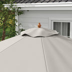 Garden Umbrella with Double Canopy, in Bamboo and Polyester, Ø325x250 cm, Gray