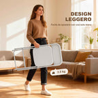 HOMCOM Set of 6 Folding Chairs with Drainage Holes in Plastic and Metal, 45x49x79.5 cm, White