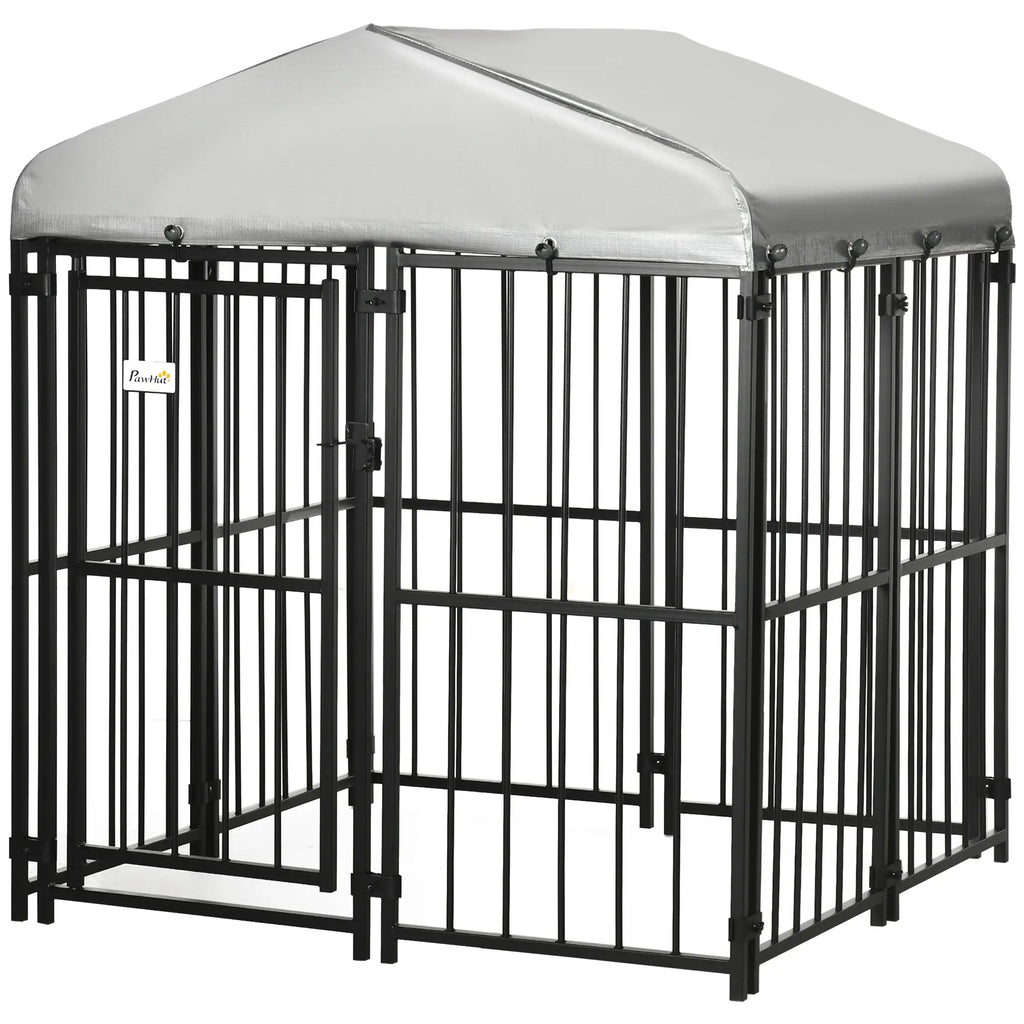 Kennel Playpen for Small and Medium Dogs, Chickens and Ducks with Roof, 122x122x138 cm