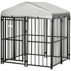 Kennel Playpen for Small and Medium Dogs, Chickens and Ducks with Roof, 122x122x138 cm