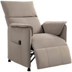 Electric Recliner Chair with Remote Control and Footrest, in Velvet Effect Fabric, 80x83x104 cm, Brown