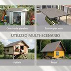 Outsunny Set of 12 Replacement Panels 129x45 cm for Garden Sheds in Grey Galvanized Steel