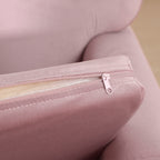 Pink Velvet Fabric Children's Armchair with Crown Backrest, 50.2 x 41.9 x 57.8 cm