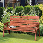 2 or 3-Seater Outdoor Bench in Fir Wood, Convertible Table in Seat, Waterproof, 160x68x92cm
