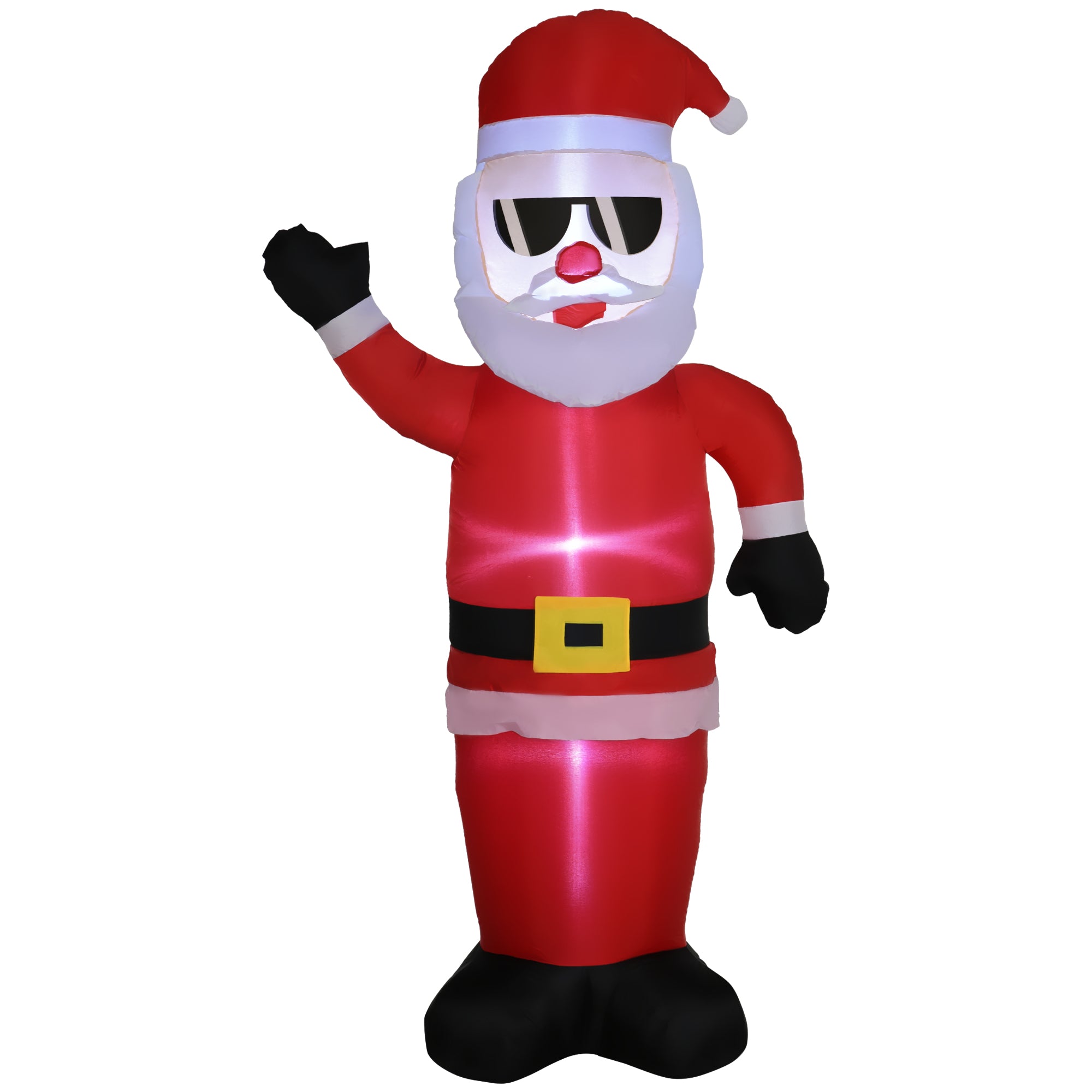 Inflatable Santa Claus with Sunglasses, LED Lights and Inflator Included, 89x44x178cm