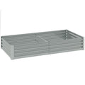 Outsunny Raised Garden Bed in Galvanized Steel, 180x90x30 cm, Silver