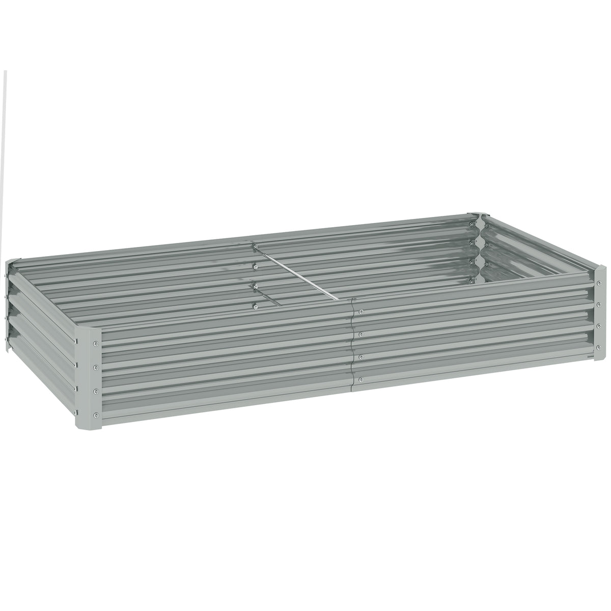Outsunny Raised Garden Bed in Galvanized Steel, 180x90x30 cm, Silver