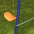 Outsunny swing for children 3-8 years with 2 seats and 4 stakes, in metal and pp, 269x160x180 cm - Borgè