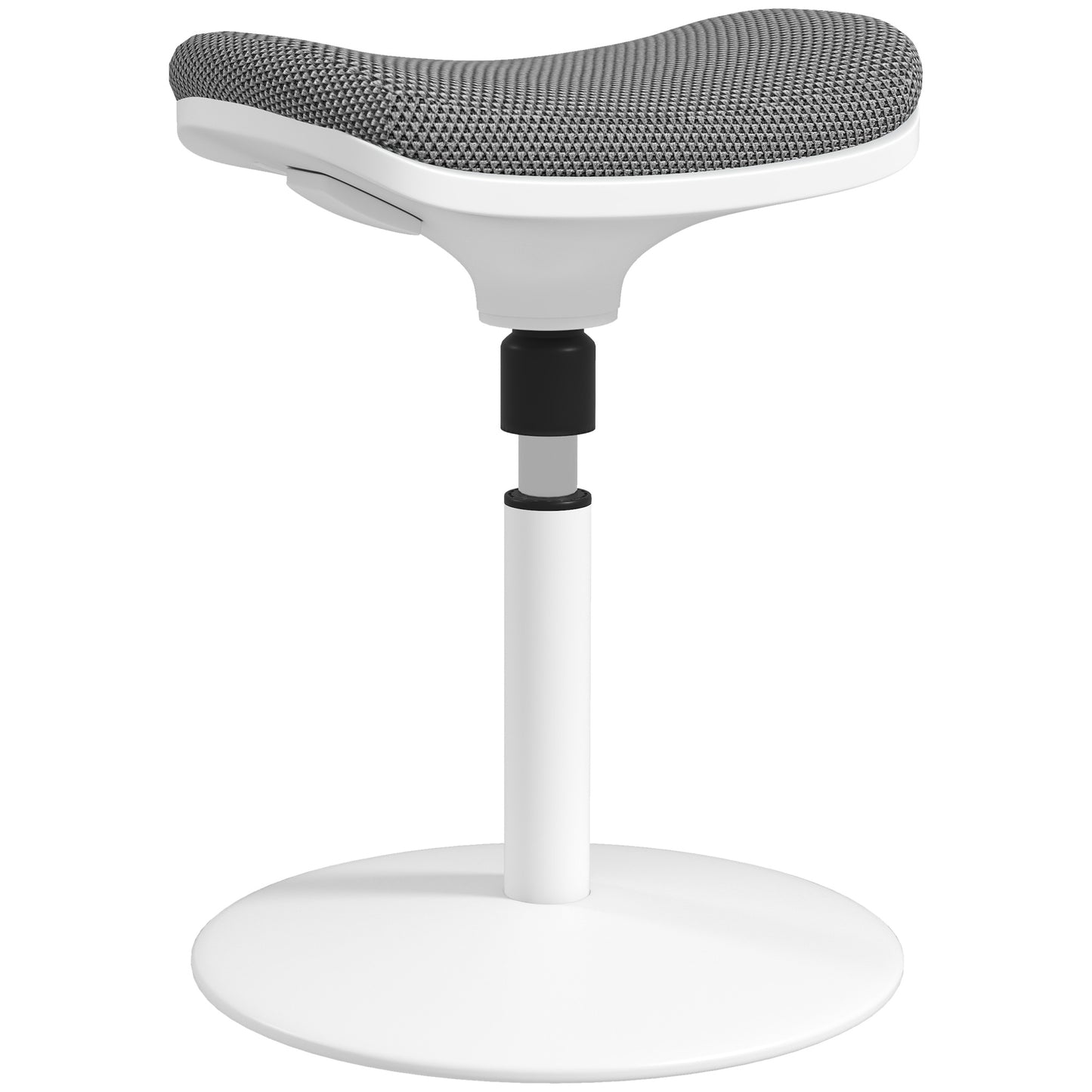 HOMCOM Ergonomic and Padded Stool with Adjustable Height with 5° Inclination, 41.5x41.5x51.5-71.5 cm, Gray