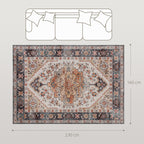 Bohemian Rug Non-Slip and Washable Short Pile for Living Room and Bedroom, 230x160 cm, Brown