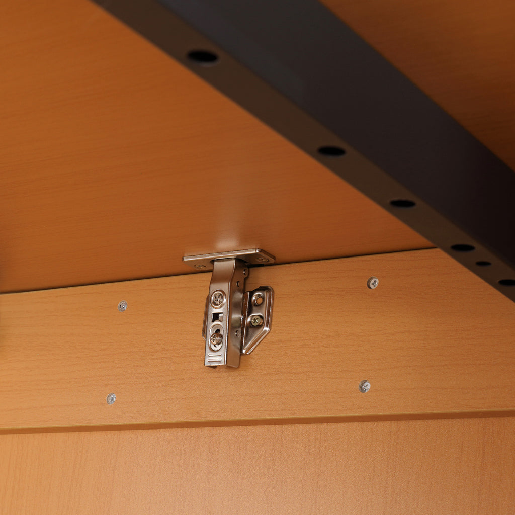 Folding Dining Table max 3 People, in Chipboard and Steel, 75x144x144.5 cm, Wood color