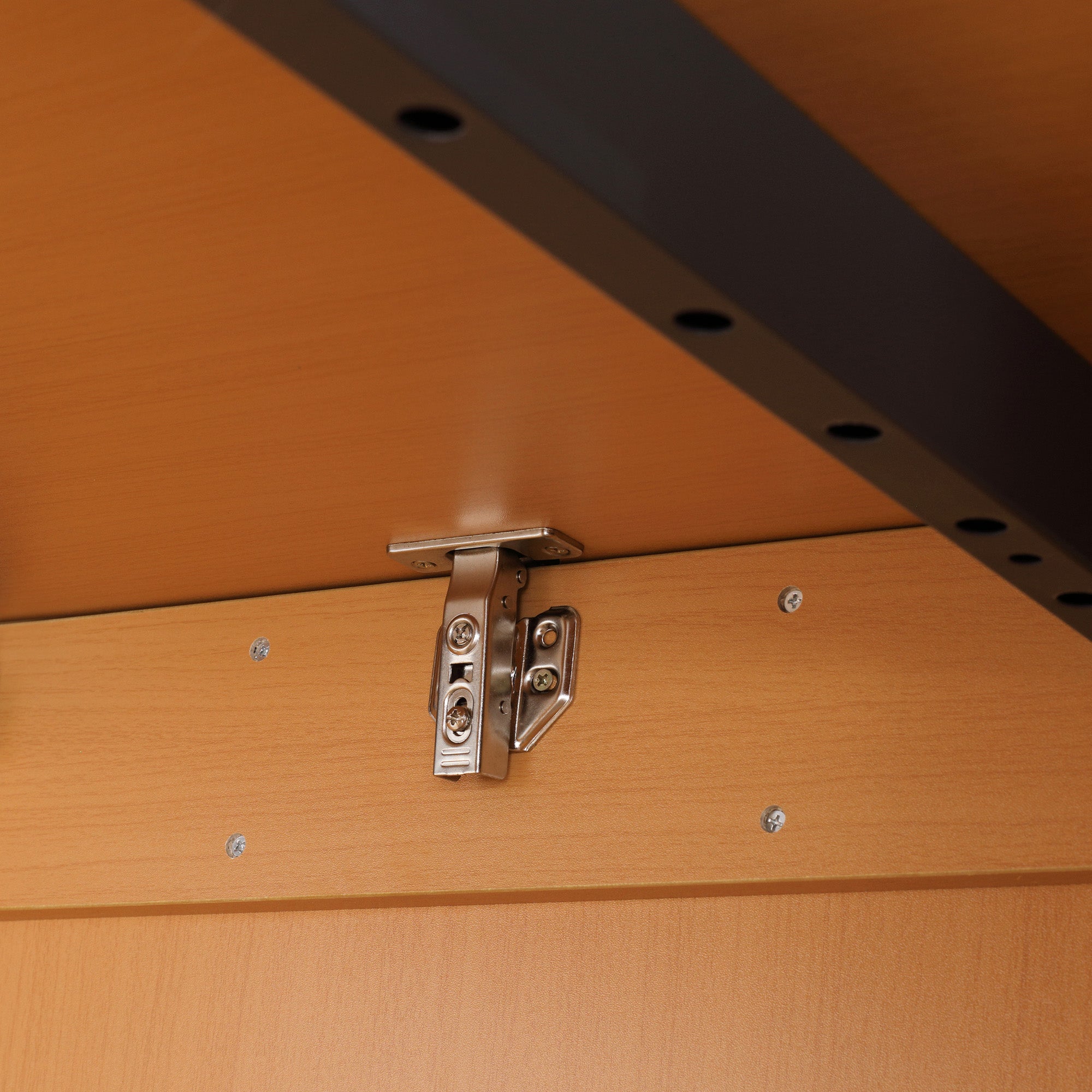 Folding Dining Table max 3 People, in Chipboard and Steel, 75x144x144.5 cm, Wood color