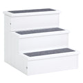 3-Step Dog Stairs with Non-Slip Mat and Storage Space, 40.5 x 44.5 x 38 cm, White