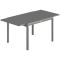 Outsunny Extendable Garden Table for 6-8 People with Slatted Top, Aluminum, 110-170x90x75 cm, Dark Gray