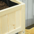 Outsunny Folding Wooden Raised Garden Bed with Drainage Holes, 115x56x76 cm, Wood Color