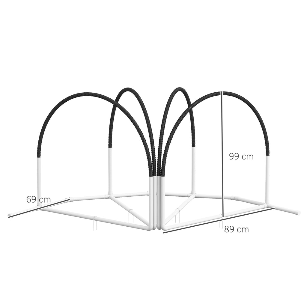 PawHut 4-Piece Dog Agility Set with 4 Pegs and Carry Bag, 89x69x99 cm, Black and White