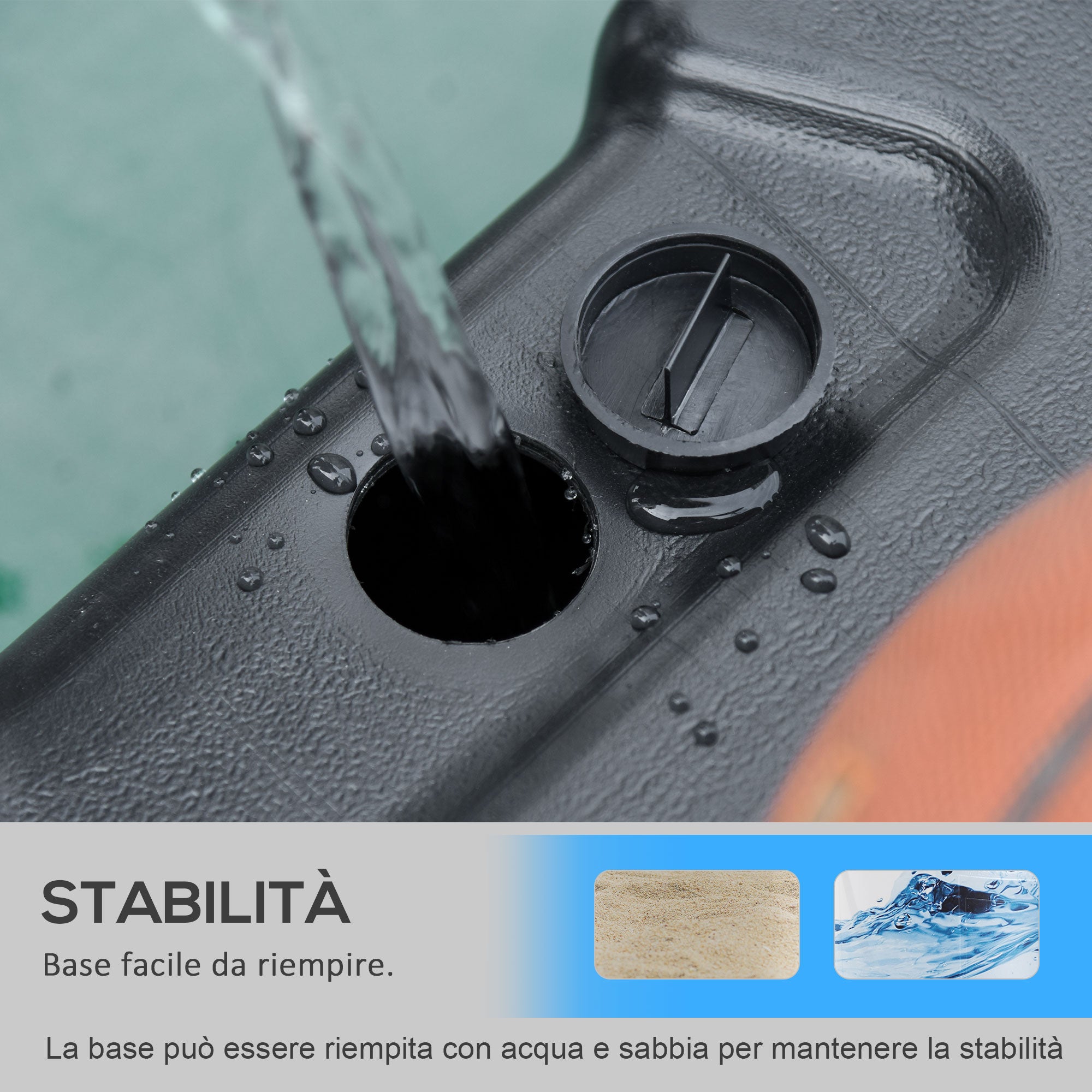 Height-Adjustable Steel Basketball Hoop with Base 112 × 74 × 365cm