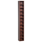 12-Tier CD Rack for 204 CDs, Bookcase for CDs, Video Games, Blu-ray Discs in MDF and Chipboard, 21x20x175 cm, Brown