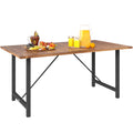 Garden Table 160x90 cm in Acacia Wood and Steel with Slatted Top, Teak