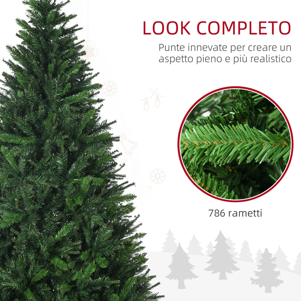 CHRISTMAS TREE -  Artificial Christmas Tree 180cm with 786 Branches, 2 Sections and Metal Base, Green