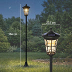 Outsunny Set of 2 Solar Garden Lights 1.86m, Stainless Steel Street Lights