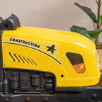 Pedal Tractor for Children from 3+ Years with Trailer, Rake, Shovel and Horn, Yellow
