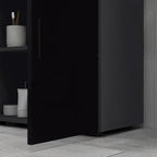 kleankin Bathroom Vanity Unit for Pedestal with Cabinet 2 Doors, 60x30x60cm, Black - Borgè