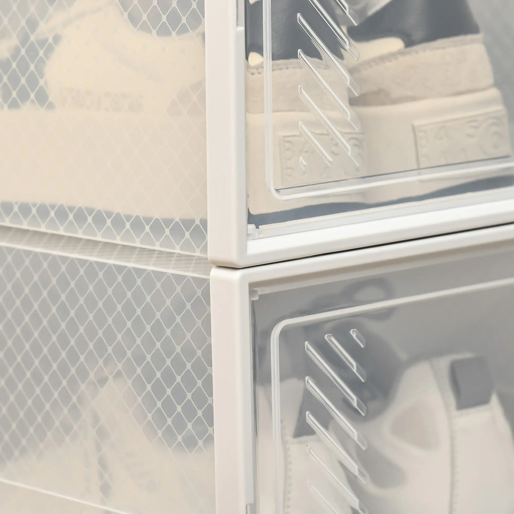 Rectangular Shoe Rack in PP Plastic, 18 Boxes 25x35x19 cm for Shoes max 43 EU, Clothes and Books