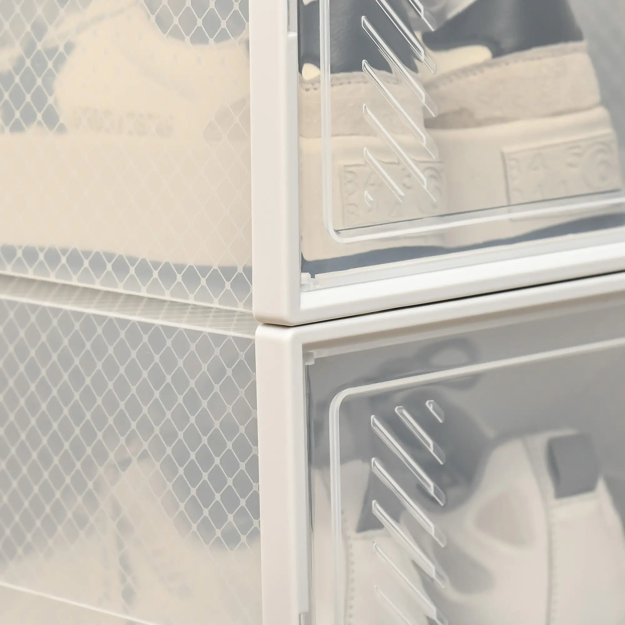 Rectangular Shoe Rack in PP Plastic, 18 Boxes 25x35x19 cm for Shoes max 43 EU, Clothes and Books