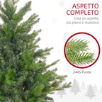 210cm Green Plastic Christmas Tree with Metal Base and 2445 Fireproof Branches