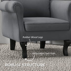 Homcom Vintage Living Room Armchair In Fabric With Lumbar Cushion and Padding, Dark Gray - Borgè