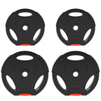 SPORTNOW Weight Kit with 2 10 kg Discs and 2 5 kg Discs in Polypropylene and Sand, Ø34x6 cm and Ø27x4.5 cm, Black