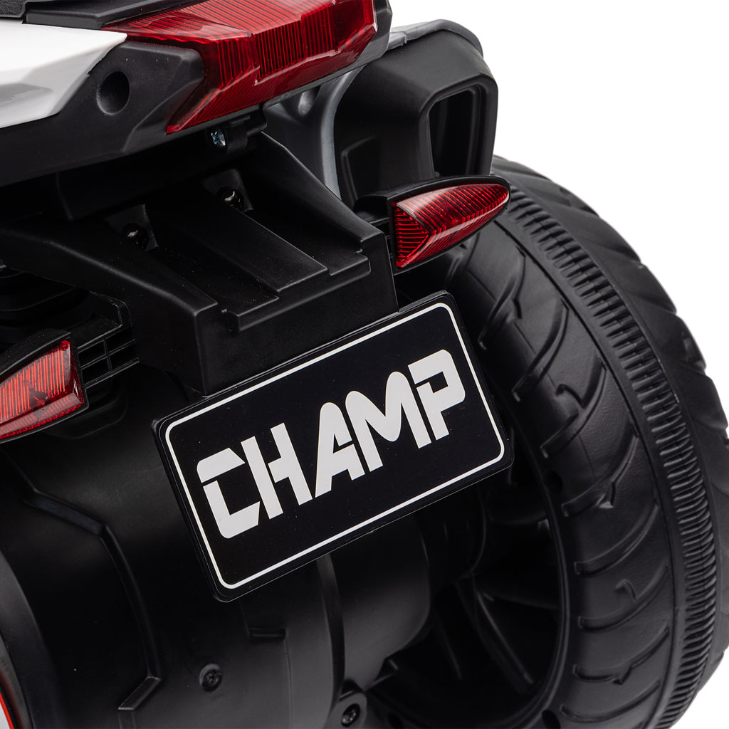 HOMCOM Electric Motorcycle for Children 3-5 Years (max. 25kg) with 3 Wheels, Lights and Sounds, 6V Battery, Black, 86x42x52cm