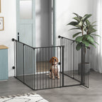 PAWHUT DOG CANCELLINO Folding and modular medium size in metal and plastic, 123x102x90 cm, black - Borgè