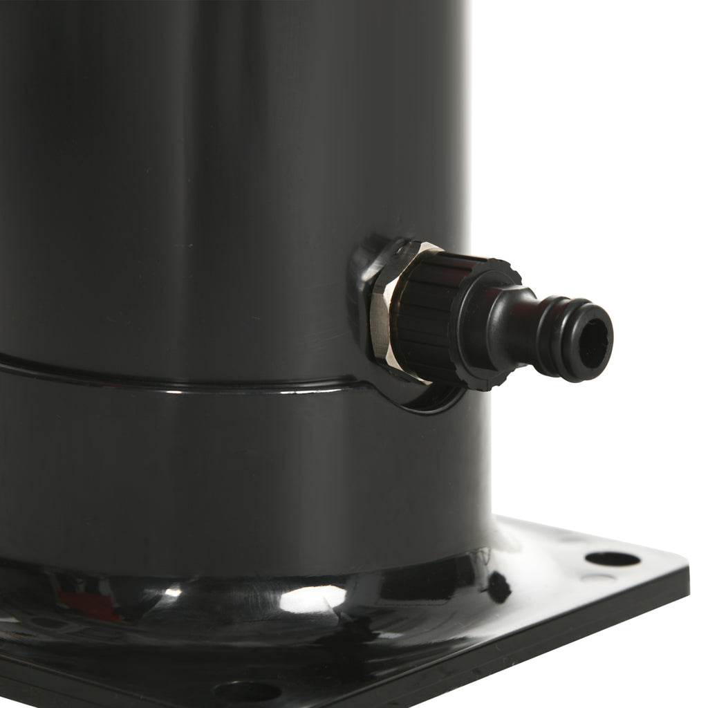 20L Solar Shower with Bottom Tap and Adjustable Temperature, Zinc Alloy, 15.5x15. 5x222 cm, Black