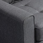 2-Seater Fabric Sofa Bed with Padding and Springs, 151x75x85 cm, Grey